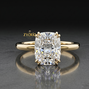 แหวนหมั้นทอง 14K ทรงคุชชั่นคัทแบบเม็ดเดี่ยว - Product Image 2