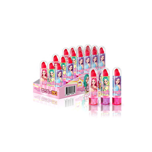 Low MOQ Korean Lipstick Toy <b>Candy</b> for Kids Princess Character Pink Strawberry Flavor Novelty Sweets Retail Display Box Ready - Product Image 1