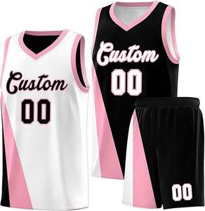 Ensemble uniforme de maillot de basket-ball de club d'équipe de conception de sublimation réversible personnalisée pour adultes vente en gros de conception vierge avec logo porter - Product Image 2