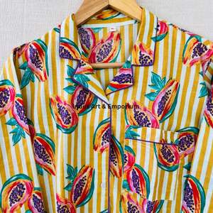 Nouveauté Ensemble de nuit en coton pour enfants Ensemble de pyjama en coton imprimé indien magnifique Ensemble de vêtements de nuit 100% coton - Product Image 6