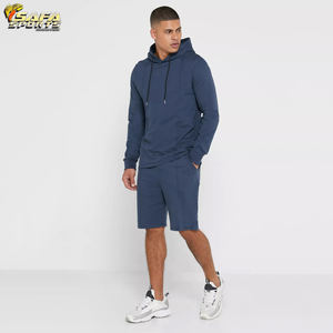 Ropa de calle personalizada, conjuntos de pantalones cortos de dos piezas, Jogger en blanco, pantalones de chándal holgados con estampado desgastado, Conjunto de sudadera con capucha, chándal para hombres - Product Image 6