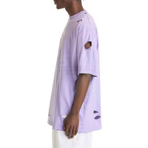 T-shirt ample uni imprimé et délavé pour homme, vêtement d'été, 100% coton, écologique, respirant, séchage rapide, fabriqué au Pakistan - Product Image 3