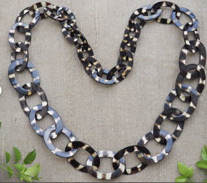 Collar de cadena de cuerno de búfalo para mujer, collar largo con colgante de moda, collar de eslabones de cuerno de la India - Product Image 6