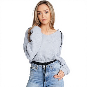 Sudadera Corta Gruesa de Invierno para Mujer, 490 GSM, Forro Polar de Algodón Premium, Estilo Urbano, Proveedor OEM de Marca Privada, Personalización Frontal - Product Image 1