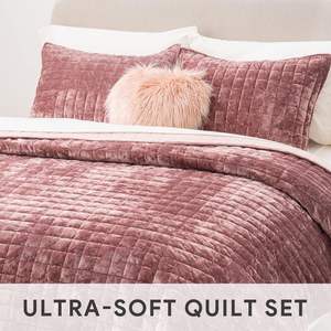 Ensemble <span class=keywords><strong>de</strong></span> <span class=keywords><strong>couette</strong></span> en velours <span class=keywords><strong>de</strong></span> luxe King Size <span class=keywords><strong>Rose</strong></span> mauve poussiéreux, ensemble <span class=keywords><strong>de</strong></span> <span class=keywords><strong>couette</strong></span> en velours, couvre-lit surdimensionné ensemble <span class=keywords><strong>de</strong></span> literie matelassé - Product Image 3