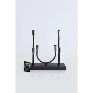Set di 6 argento nero portacandele Decorative candelabro in metallo inox 30-29 Cm mezzaluna