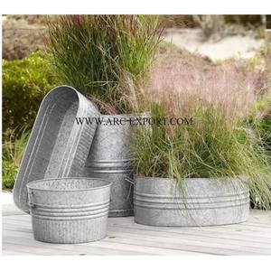 Bac à plantes de jardin galvanisé décoratif Conception merveilleuse Baignoire de différentes tailles Mariage Décoration de maison et de jardin Bac à plantes à fleurs - Product Image 1