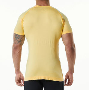 Oem Slim Fit Seamless GYM TShirtผู้ชายฟิตเนสแห้งเร็วแขนสั้น GYM Drifit เสื้อยืดไม่มีรอยต่อ - Product Image 3