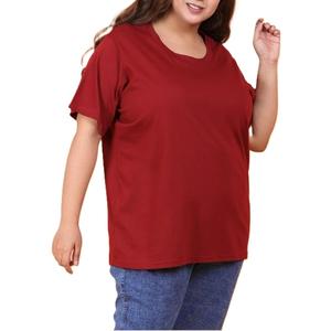เสื้อยืดแขนสั้นผู้หญิงไซส์ใหญ่ ผ้าฝ้าย ระบายอากาศได้ดี ยั่งยืน ใส่สบาย ไซส์พลัส สำหรับฤดูร้อน ลายเรียบ ราคาขายส่งโดยตรง - Product Image 4