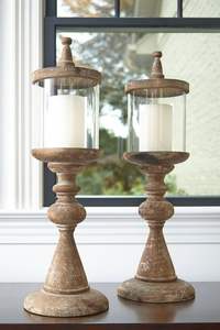 Bougeoir en bois d'inspiration vintage adapté aux mariages d'éclairage romantique et à la décoration intérieure au look antique - Product Image 2