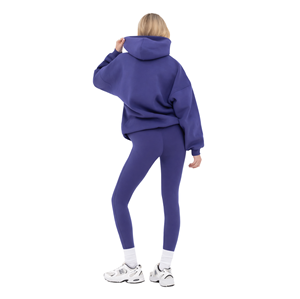 50% Cotton 50% Polyester Bold <b>Purple</b> Womens Oversized <b>Hoodie</b> Pullover Streetwear Drop Shoulder Relaxed Fit Fashion Winter Wear - Product Image 3