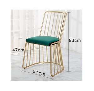 เก้าอี้งานฝีมือสไตล์อินเดียใหม่ขาสีทองเงางามทำจากผ้ากำมะหยี่สีชมพูปรับขนาดได้เก้าอี้ใช้ในบ้าน - Product Image 5