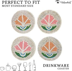 36" Glass Beaded Dining <b>Table</b> Coaster High Quality Hand Beaded Work With Custom Floral Design <b>Low</b> Price Coaster for Christmas - Product Image 3