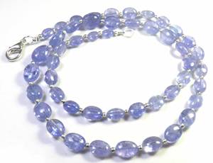 Collar de Tanzanita Azul Natural, Hilo de 18 Pulgadas, Cuentas Ovaladas Pulidas y Lisas de 6-11 mm, Alta Calidad Certificada, para DIY - Product Image 3