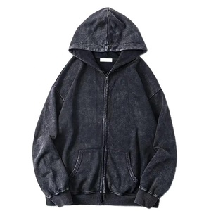 Chandails à capuche surdimensionnés de bonne qualité, sans ficelle, lavage à l'acide noir, sweat à capuche unisexe pour hommes et femmes - Product Image 5