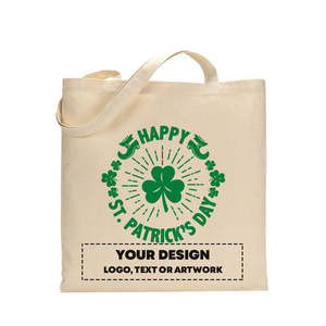 Sac fourre-tout pour la Saint-Patrick, motif grande feuille, en coton - Product Image 2