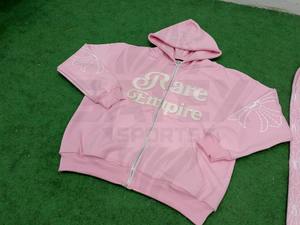 Sweat à capuche surdimensionné pour homme, hiver, effet usé, double fermeture éclair, personnalisé, uni, teinture unie, imprimé à l'écran, streetwear, 100% coton, haute qualité - Product Image 3