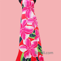 Sarung Pantai Kasual Wanita Motif Bunga, Gaun Pantai, Desain Bunga Penuh Lukisan Tangan, Rayon Berkualitas Tinggi, Buatan Indonesia