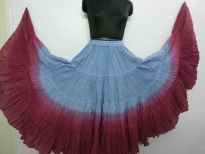 Falda de Danza del Vientre Profesional Estadounidense y Británica de 25 Yardas de Largo Completo, de Algodón Tie-Dye Multicolor, con Cinturón, Transpirable, para Mujer - Product Image 2