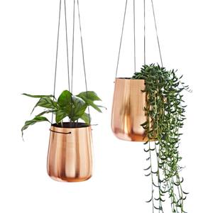 Elegante Juego de Macetas Colgantes de Cobre con Cadenas Largas para una Decoración del Hogar con Estilo y Exhibición de Vegetación - Product Image 1