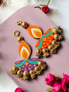 Diya colgante de pared regalo de inauguración Templo de Ganesha Pichwai telón de fondo Diwali boda india decoración Haldi Mehndi decoración de escenario - Product Image 4