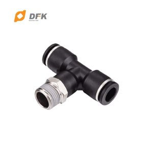ข้อต่อท่อลมแบบพลาสติก DFK สีดำ รุ่นใหม่ แบบกดเพื่อเชื่อมต่อ 3 ทาง รองรับแรงดัน 0~1.1MPa และอุณหภูมิ -10~60 องศาเซลเซียส - Product Image 1