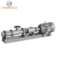 Pompe à Cavité Progressive Industrielle MINERCO, Conception Rotor-Stator en Acier Inoxydable, Pression Maximale 48 bars, pour le Transfert de Boues et de Produits Chimiques