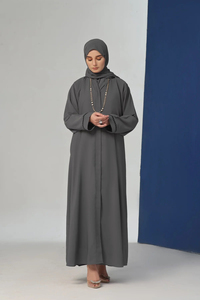 Abaya à manches longues pour adultes vêtements islamiques imprimés et unis de couleur personnalisée pour femmes avec hijab grande taille OEM avec logo personnalisé - Product Image 4