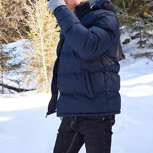 Vestes matelassées à capuche pour hommes, hiver, écologiques, respirantes, chaudes, isolées, confortables, logo avant, pour le travail en extérieur, usage quotidien - Product Image 6