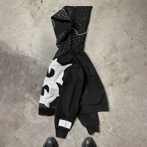 OEM 2 pièces ensemble pull Streetwear unisexe Sun Faded Flare pantalons de survêtement sweat à capuche délavé blanc acide lavage sweats à capuche ensemble survêtement personnalisé - Product Image 2