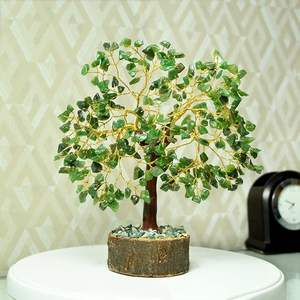 Arbre d'aventurine verte fabriqué à la main avec 300 perles pour l'abondance et l'équilibre énergétique positif et la manifestation - Product Image 6