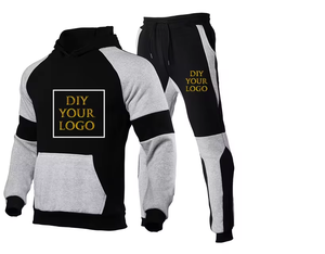 Ensemble de survêtement personnalisé en molleton de coton à séchage rapide, haute qualité, pour homme et unisexe, décontracté, à manches longues, pour le sport et le jogging - Product Image 2