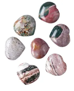Jaspe Natural del océano de alta calidad tallado a mano, jaspe del océano, cristal curativo, piedra de bolsillo