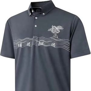 เสื้อโปโลกอล์ฟของผู้ชายดีไซน์ป้องกันรอยยับและจางขายส่งระดับพรีเมียม - Product Image 6