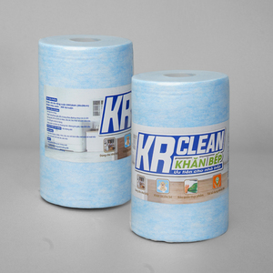 Krclean ม้วนทำความสะอาดครัวสีฟ้า200แผ่น20x20ซม., ผ้าขนหนูกระดาษดูดซับ1ชั้นสำหรับเช็ดพื้นผิว - Product Image 2