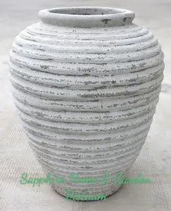 (Sapphire Pottery) Big Pottery Vietnamese Ceramics Planter as Glazed, Atlantis, Sanblasted, Terracotta, Blackclay pottery pots