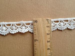 Bordure en dentelle de coton de style vintage, bordure en coton crochet beige, bordure festonnée pour vêtements de mariage, artisanat DIY - Product Image 2