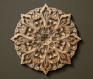 Grande décoration murale en MDF Mandala avec un design moderne et une qualité supérieure pour une décoration de salon spacieuse - Product Image 6