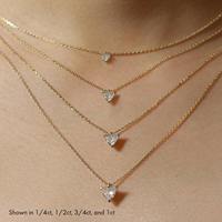 Collier pendentif de fiançailles de luxe Tishya en argent sterling 925 avec moissanite taille triligne plaqué rhodium et chaîne à maillons