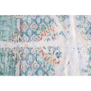 Alfombra Turca de 4x6.8 pies, Alfombra Vintage, Alfombra de Lana con Diseño Floral Azul Verde - Product Image 5