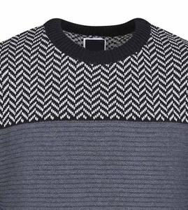 Vêtements unis décontractés pour hommes pulls de sport en tricot pour hommes pull personnalisé O cou bloc couleur pull en laine respirant - Product Image 2