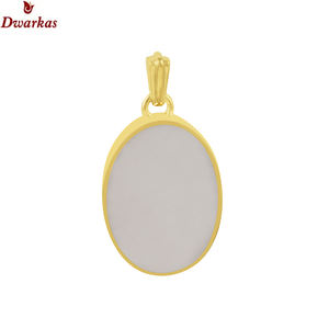 Moda chapada en oro plata esterlina 925 Calcedonia piedra preciosa blanca colgante collar joyería - Product Image 1