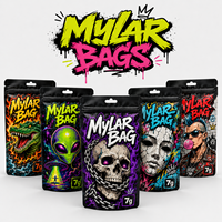 Sacs Mylar personnalisés à impression numérique, refermables avec fermeture éclair, anti-odeur, formats 1g, 3.5g, 7g, 14g