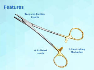 เข็มเย็บผ้าคาร์ไบด์ทังสเตนแบบเข็มไดรเวอร์เมโยเฮการ์เครื่องมือผ่าตัดพื้นฐาน - Product Image 4