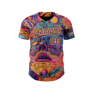 Maillot de Baseball Rétro pour Homme Maillot de Sport à Col V et Boutons avec Maille Imprimée à la Chaleur Respirant et Grande Taille Couleur Unie Vierge - Product Image 2