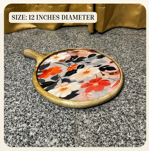 ถาดเสิร์ฟไม้ทำมือสไตล์โมเดิร์นพร้อมลายพิมพ์ดิจิทัลลายอินเดียโดย HANDICRAFTS INN สำหรับตกแต่งบ้าน - Product Image 2