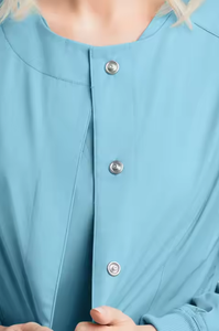 Bata de Laboratorio Unisex de Algodón y Poliéster, Bata Clásica para Médico o Enfermera, Textura Fresca, Blanca, para Uso Hospitalario - Product Image 5