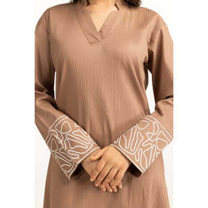 Vestido Casual de Moda WM-DRS-SS25-219, Corte Regular, Técnica de Crochet, Transpirable, con Volantes, Largo hasta el Suelo, para Fiestas Diurnas - Product Image 5