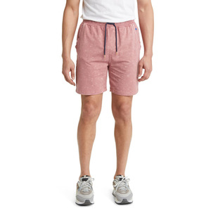 Short de survêtement rose de qualité supérieure délavé à l'acide 100% coton à la mode style High Street avec sérigraphie brodée - Product Image 2