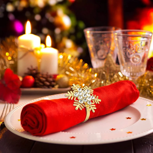 Rond de serviette en forme de cactus avec finition argentée Accessoire festif pour décoration de mariage d'hôtel - Product Image 4